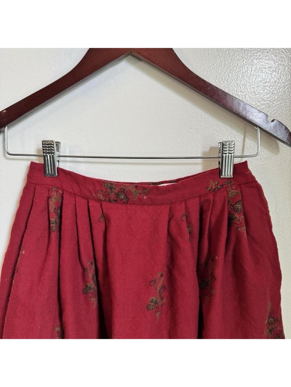 Vintage 80s/90s John Mazzo Corbin Floral Pleated Midi Skirt - Picture 5 of 8